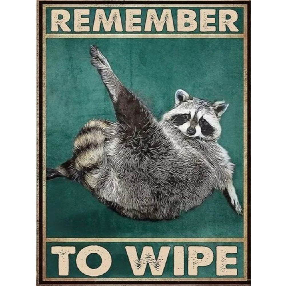 Vintage Poster-Raccoon - 11CT Stamped Cross Stitch 40*60CM