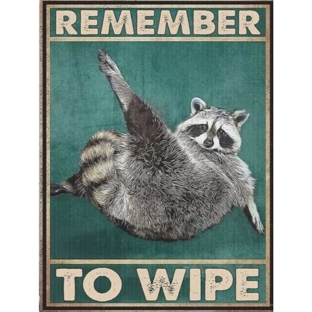 Vintage Poster-Raccoon - 11CT Stamped Cross Stitch 40*60CM