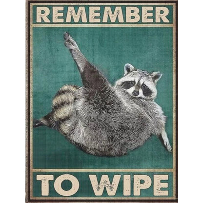 Vintage Poster-Raccoon - 11CT Stamped Cross Stitch 40*60CM
