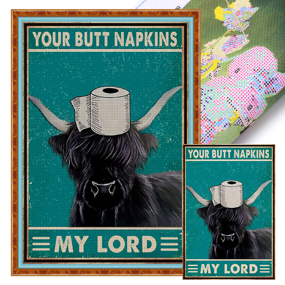 Vintage Poster - Yak Going To The Toilet - 11CT Stamped Cross Stitch 40*60CM