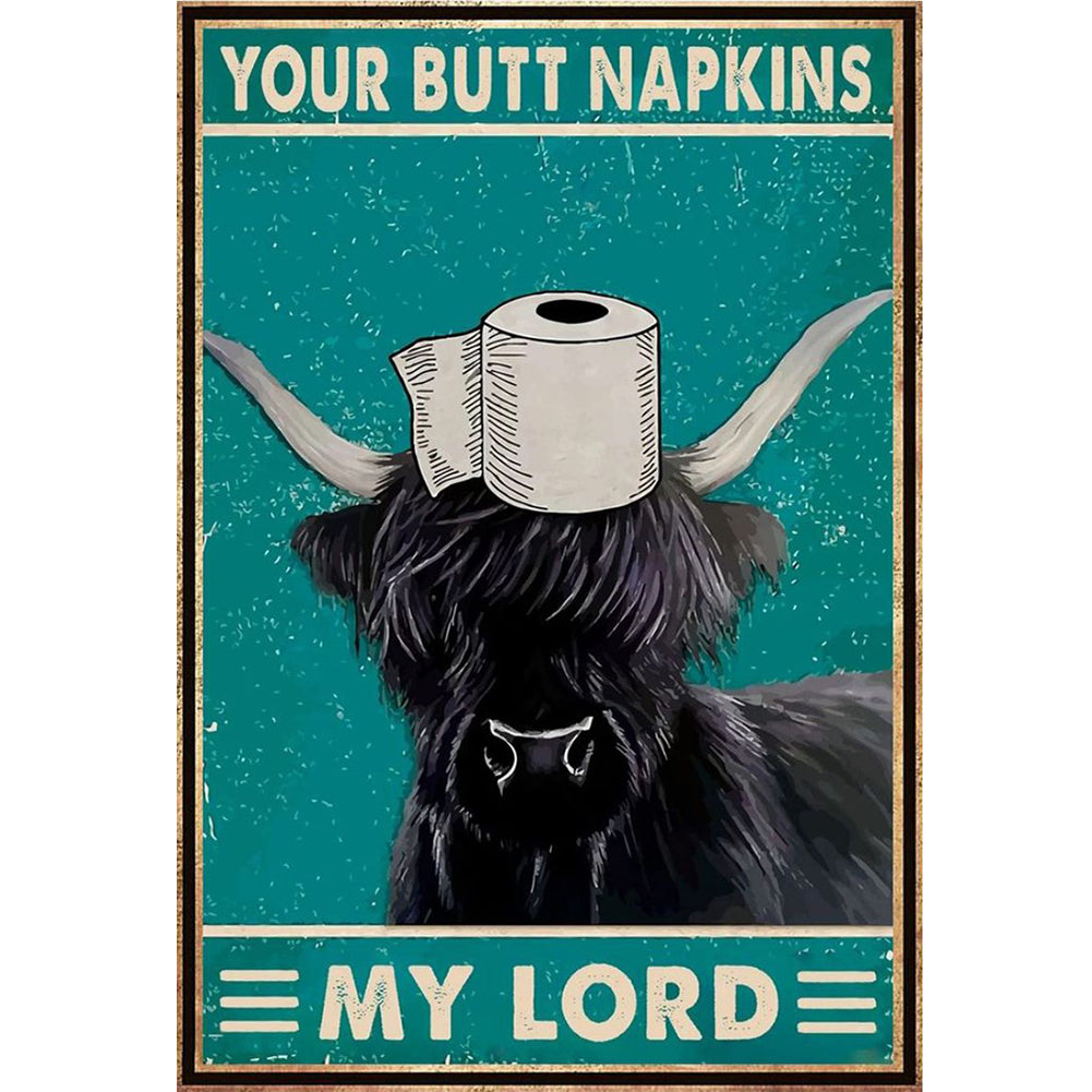 Vintage Poster - Yak Going To The Toilet - 11CT Stamped Cross Stitch 40*60CM