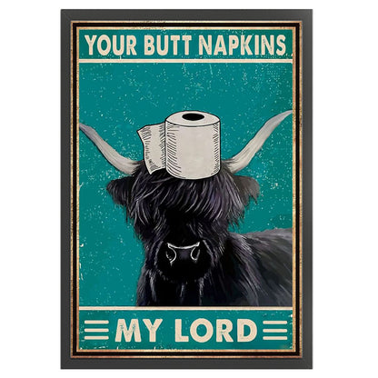 Vintage Poster - Yak Going To The Toilet - 11CT Stamped Cross Stitch 40*60CM