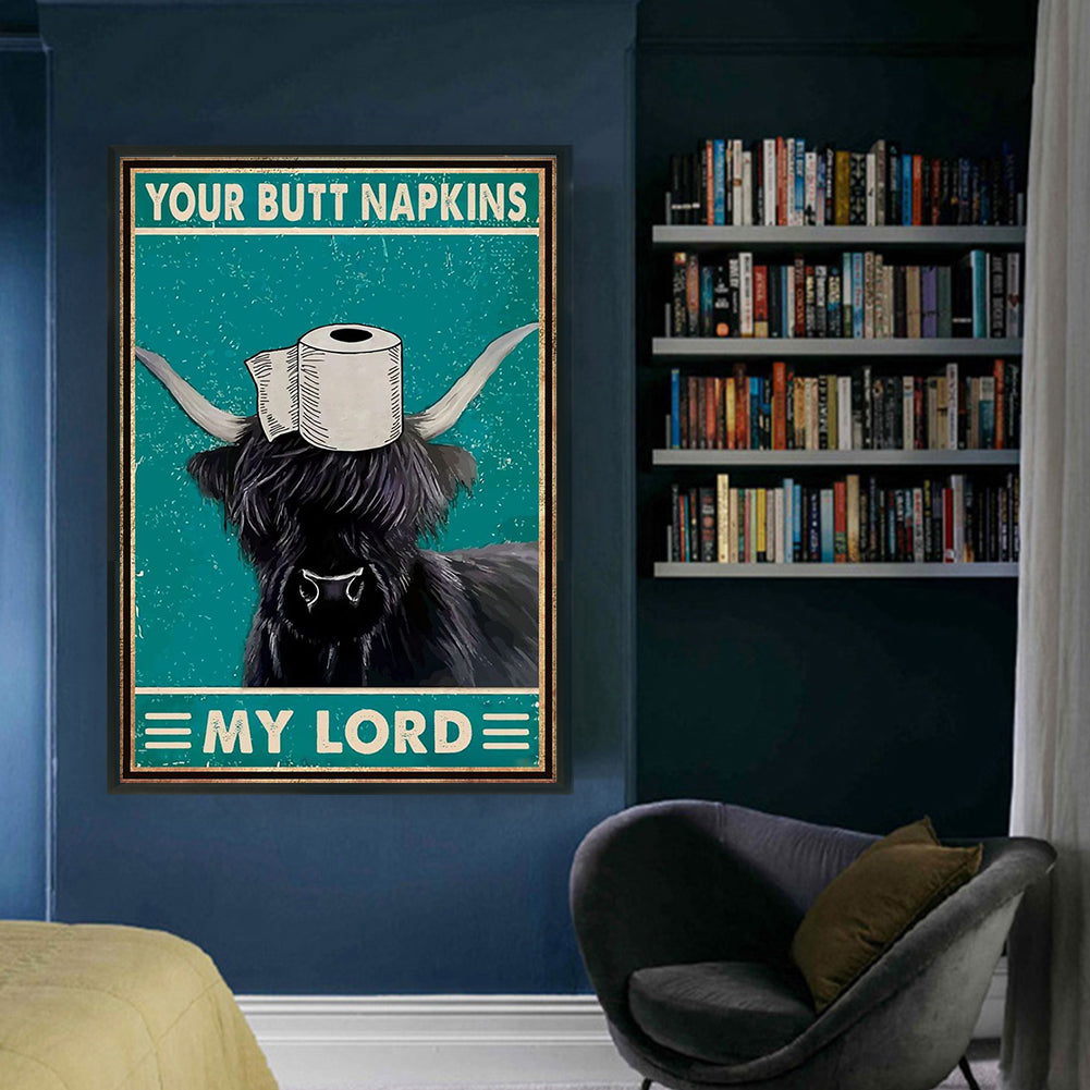 Vintage Poster - Yak Going To The Toilet - 11CT Stamped Cross Stitch 40*60CM
