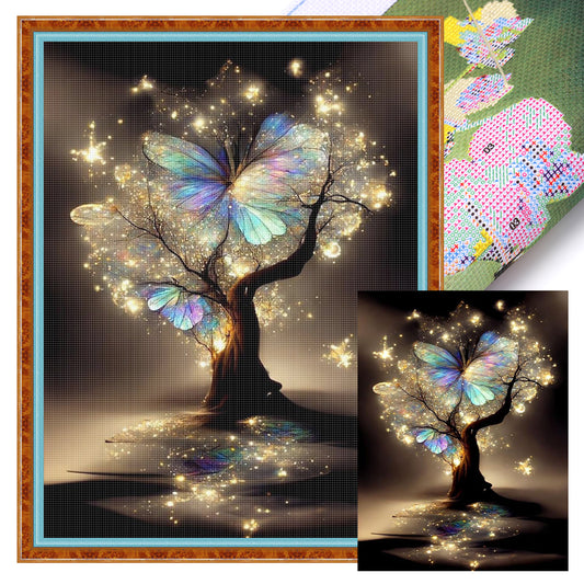 Butterfly Tree Of Life - 11CT Stamped Cross Stitch 40*55CM