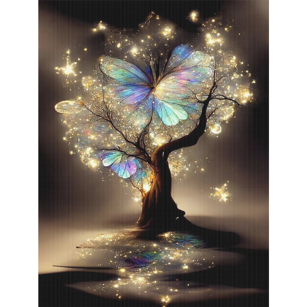 Butterfly Tree Of Life - 11CT Stamped Cross Stitch 40*55CM