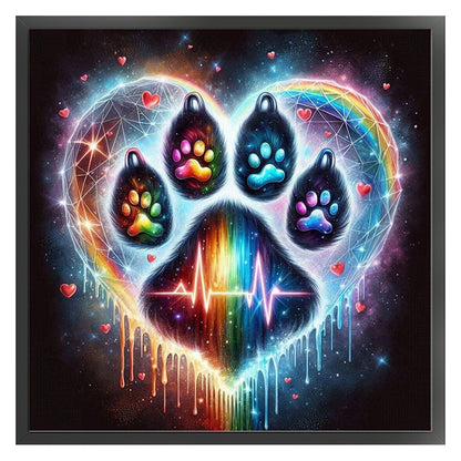 Cat Paw Silhouette - 11CT Stamped Cross Stitch 40*40CM