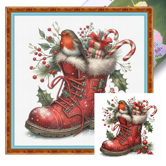 Christmas Boots - 11CT Stamped Cross Stitch 40*40CM