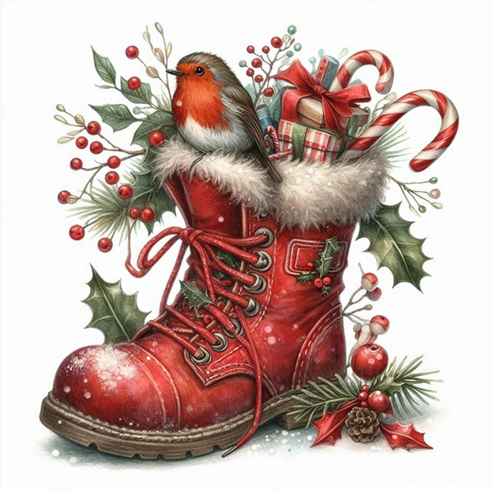 Christmas Boots - 11CT Stamped Cross Stitch 40*40CM