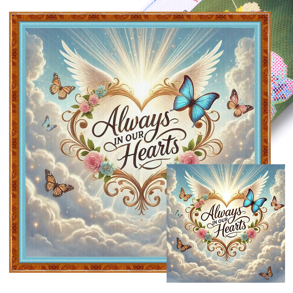 Heart-Shaped Cloud - 11CT Stamped Cross Stitch 40*40CM
