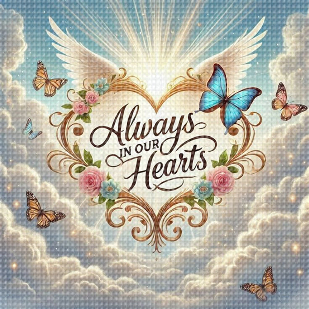 Heart-Shaped Cloud - 11CT Stamped Cross Stitch 40*40CM