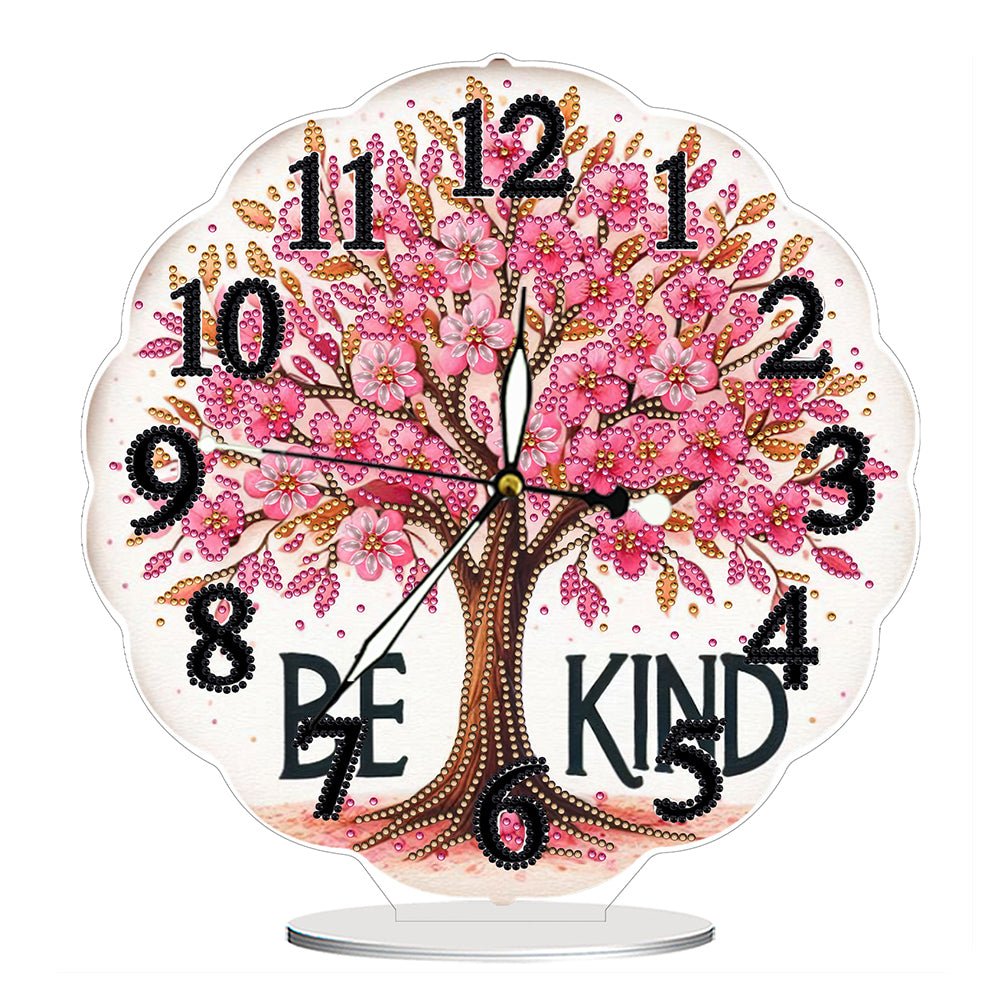 Acrylic Special Shape Flower Bird DIY Crystal Diamond Clock for Adults Beginners