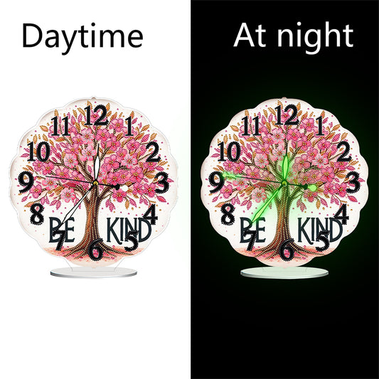 Acrylic Special Shape Flower Bird DIY Crystal Diamond Clock for Adults Beginners