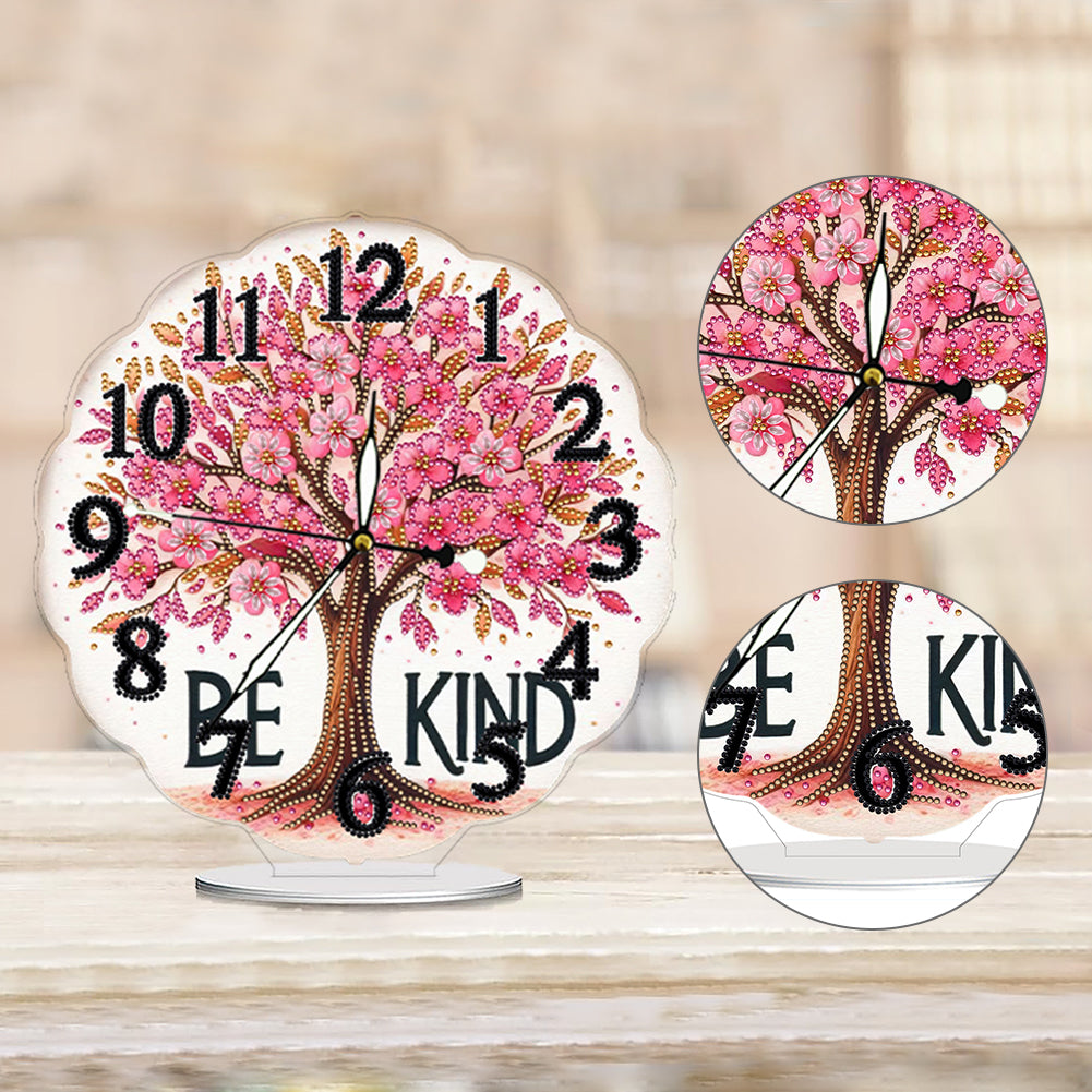 Acrylic Special Shape Flower Bird DIY Crystal Diamond Clock for Adults Beginners