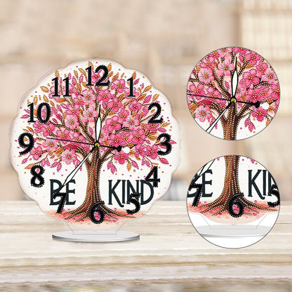 Acrylic Special Shape Flower Bird DIY Crystal Diamond Clock for Adults Beginners