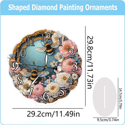 Acrylic Special Shape Flower Bird DIY Crystal Diamond Clock for Adults Beginners