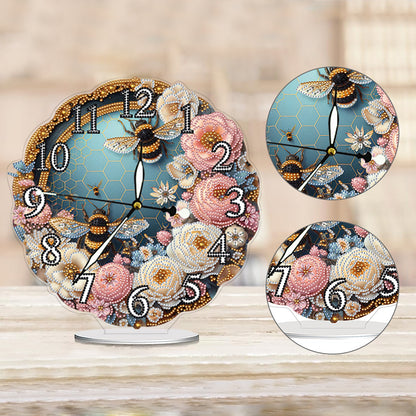 Acrylic Special Shape Flower Bird DIY Crystal Diamond Clock for Adults Beginners