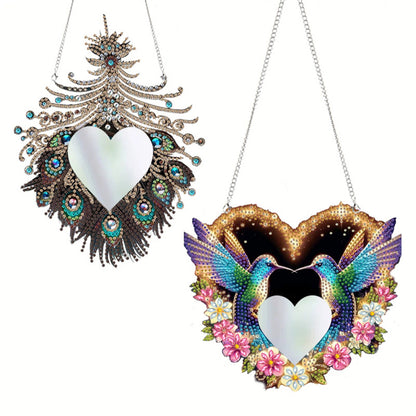 2D Flat DIY Diamond Art Mirror Pendant Diamond Painting Set Wall Door Decoration