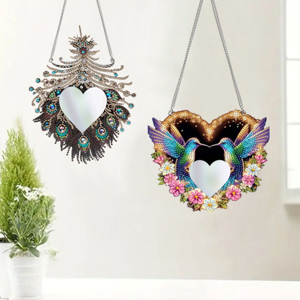 2D Flat DIY Diamond Art Mirror Pendant Diamond Painting Set Wall Door Decoration