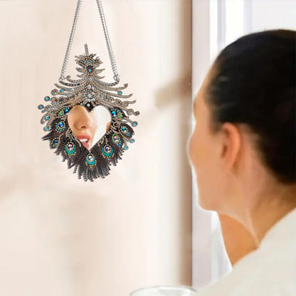 2D Flat DIY Diamond Art Mirror Pendant Diamond Painting Set Wall Door Decoration