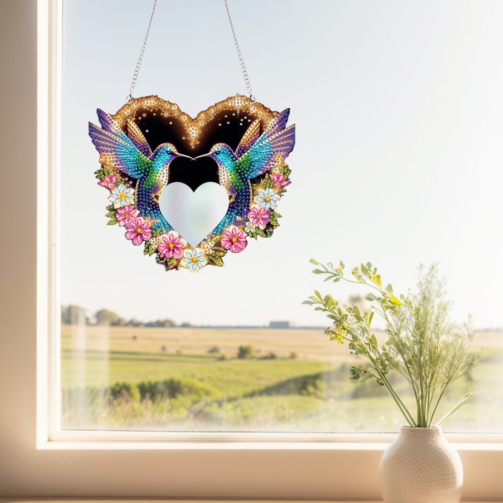 2D Flat DIY Diamond Art Mirror Pendant Diamond Painting Set Wall Door Decoration