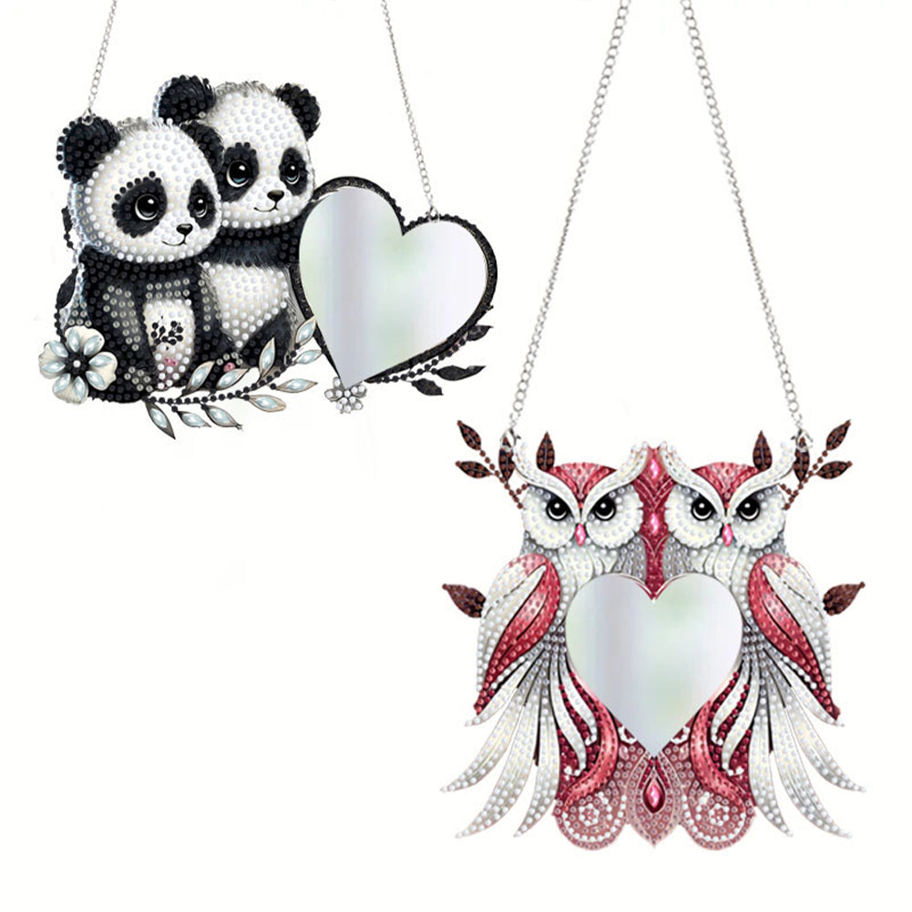 2D Flat DIY Diamond Art Mirror Pendant Diamond Painting Set Wall Door Decoration