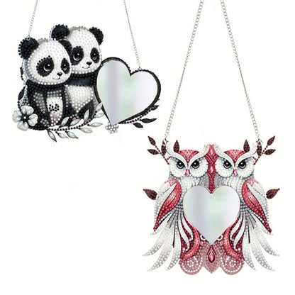 2D Flat DIY Diamond Art Mirror Pendant Diamond Painting Set Wall Door Decoration