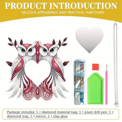 2D Flat DIY Diamond Art Mirror Pendant Diamond Painting Set Wall Door Decoration