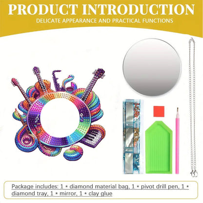 2D Flat DIY Diamond Art Mirror Pendant Diamond Painting Set Wall Door Decoration