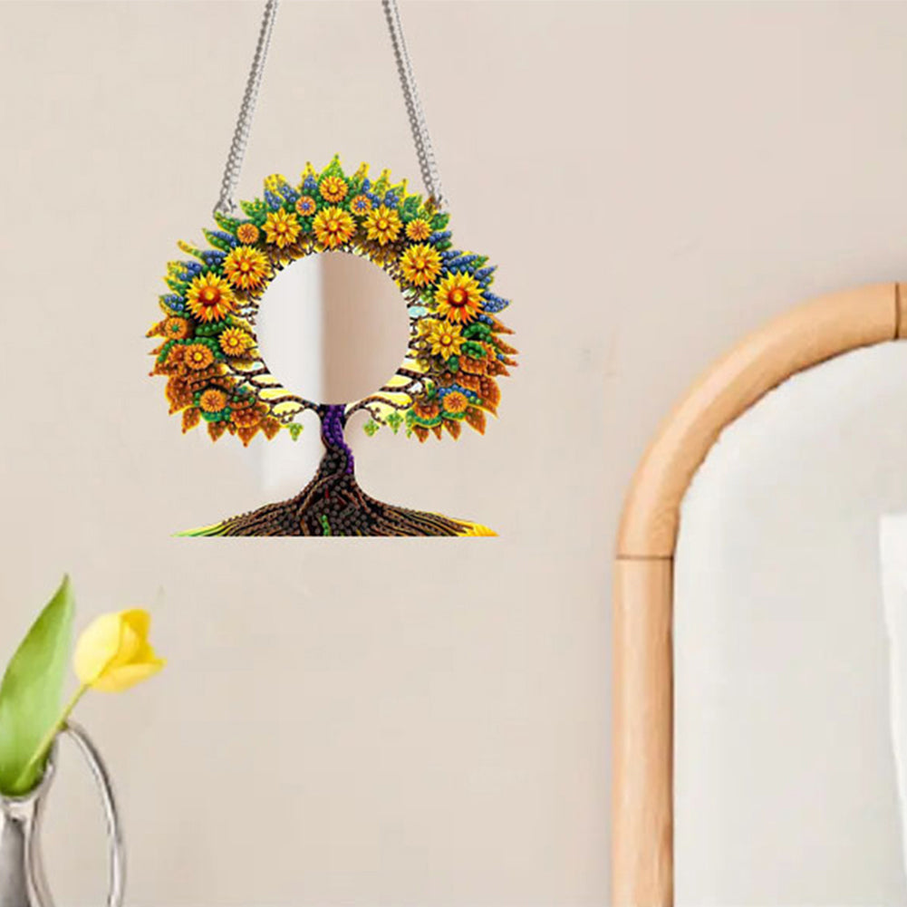 2D Flat DIY Diamond Art Mirror Pendant Diamond Painting Set Wall Door Decoration