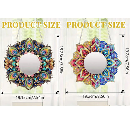 2D Flat DIY Diamond Art Mirror Pendant Diamond Painting Set Wall Door Decoration