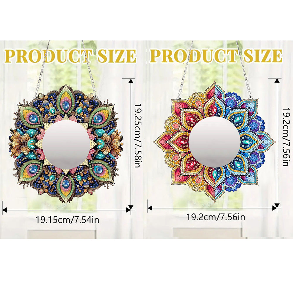 2D Flat DIY Diamond Art Mirror Pendant Diamond Painting Set Wall Door Decoration