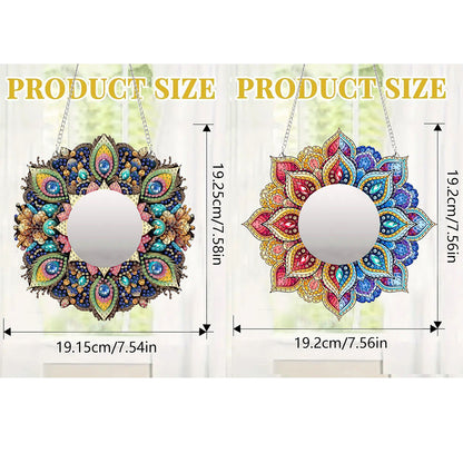 2D Flat DIY Diamond Art Mirror Pendant Diamond Painting Set Wall Door Decoration