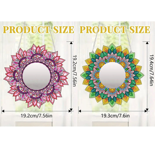 2D Flat DIY Diamond Art Mirror Pendant Diamond Painting Set Wall Door Decoration