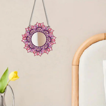 2D Flat DIY Diamond Art Mirror Pendant Diamond Painting Set Wall Door Decoration