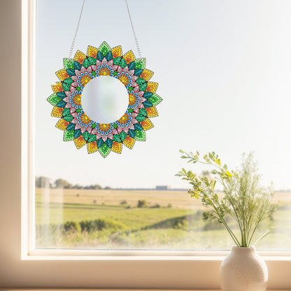 2D Flat DIY Diamond Art Mirror Pendant Diamond Painting Set Wall Door Decoration