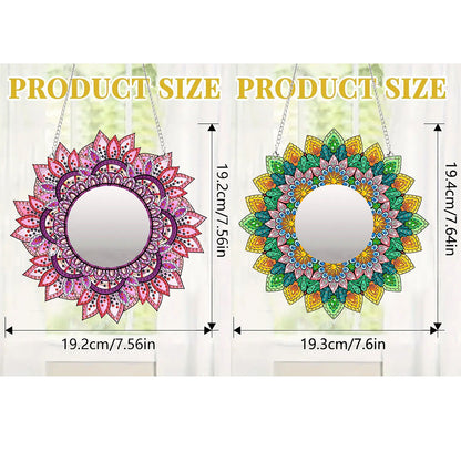 2D Flat DIY Diamond Art Mirror Pendant Diamond Painting Set Wall Door Decoration