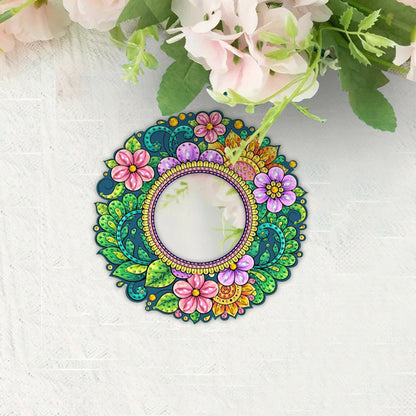 2D Flat DIY Diamond Art Mirror Pendant Diamond Painting Set Wall Door Decoration