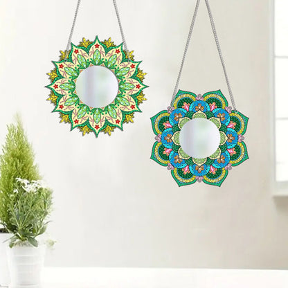 2D Flat DIY Diamond Art Mirror Pendant Diamond Painting Set Wall Door Decoration