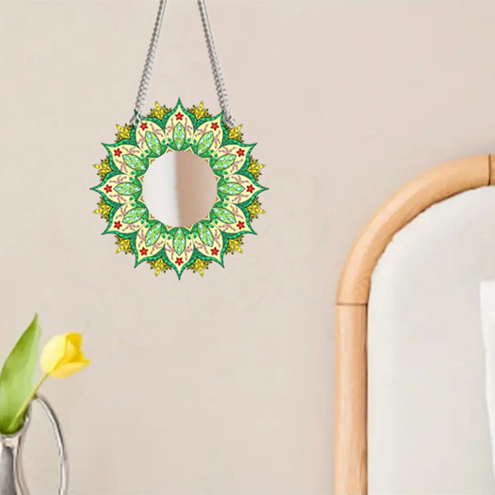 2D Flat DIY Diamond Art Mirror Pendant Diamond Painting Set Wall Door Decoration
