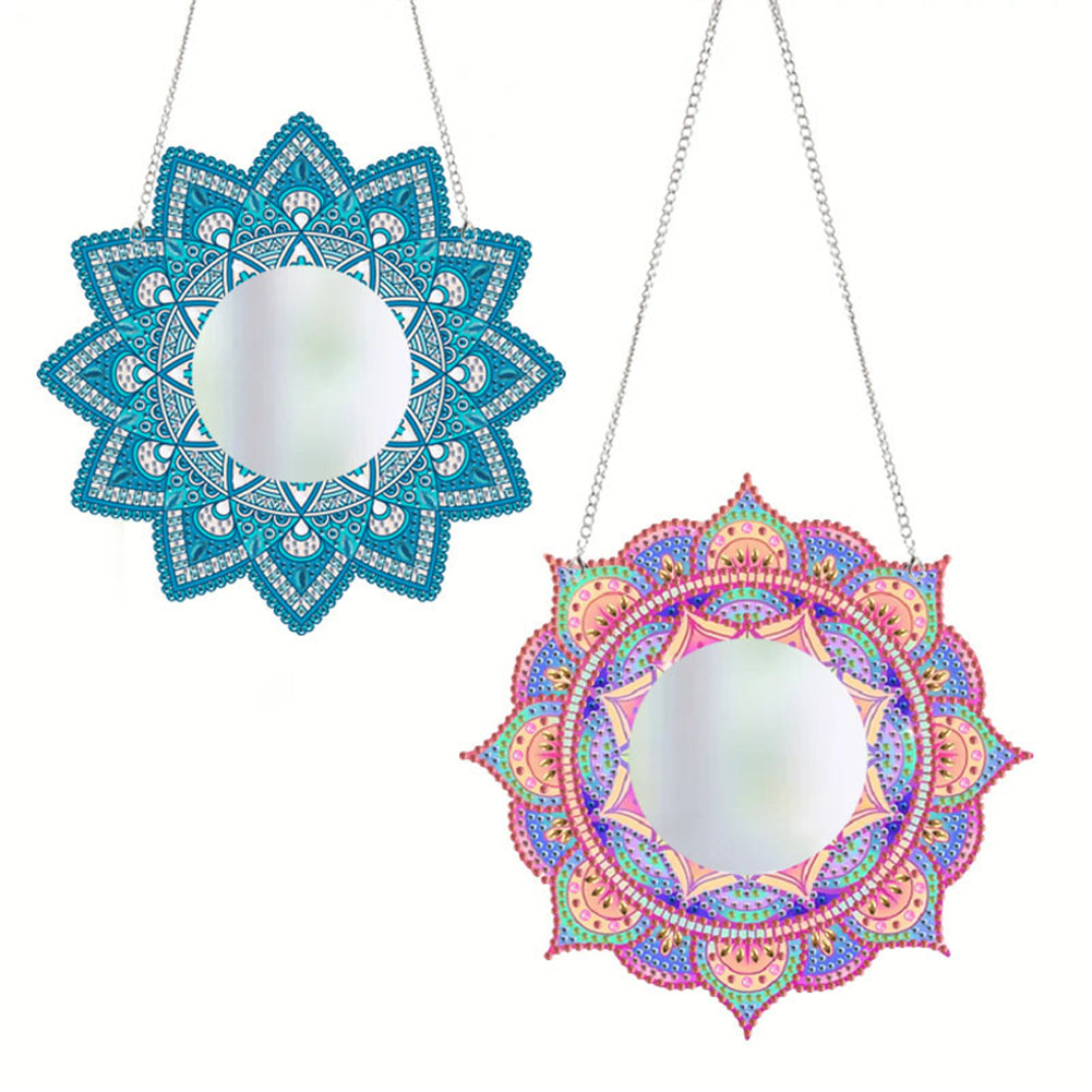 2D Flat DIY Diamond Art Mirror Pendant Diamond Painting Set Wall Door Decoration