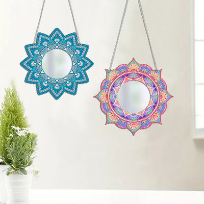 2D Flat DIY Diamond Art Mirror Pendant Diamond Painting Set Wall Door Decoration