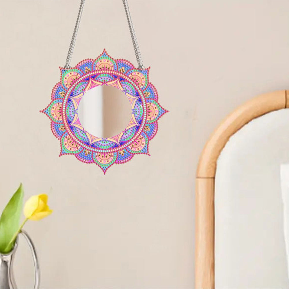 2D Flat DIY Diamond Art Mirror Pendant Diamond Painting Set Wall Door Decoration