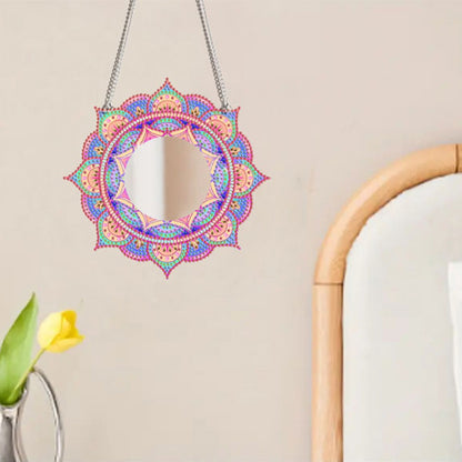 2D Flat DIY Diamond Art Mirror Pendant Diamond Painting Set Wall Door Decoration