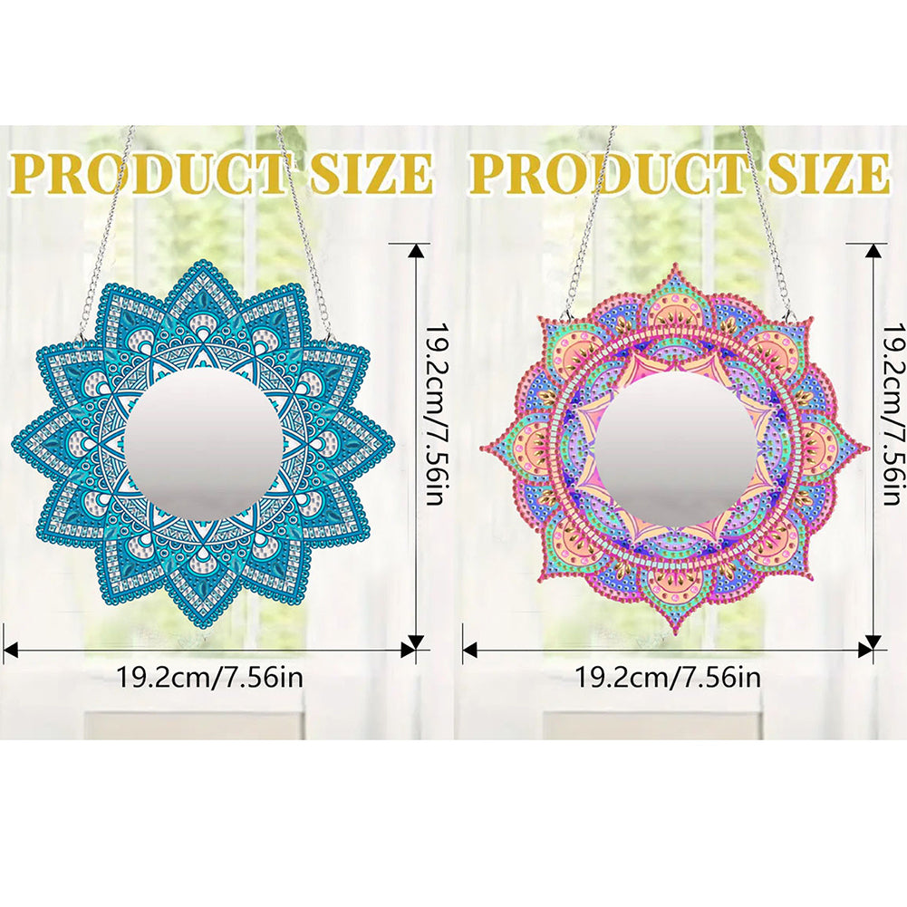 2D Flat DIY Diamond Art Mirror Pendant Diamond Painting Set Wall Door Decoration