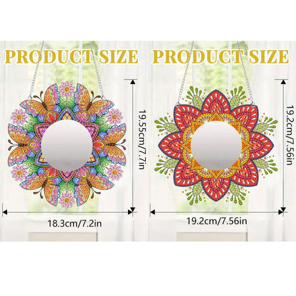 2D Flat DIY Diamond Art Mirror Pendant Diamond Painting Set Wall Door Decoration