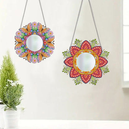 2D Flat DIY Diamond Art Mirror Pendant Diamond Painting Set Wall Door Decoration