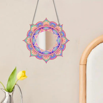 2D Flat DIY Diamond Art Mirror Pendant Diamond Painting Set Wall Door Decoration