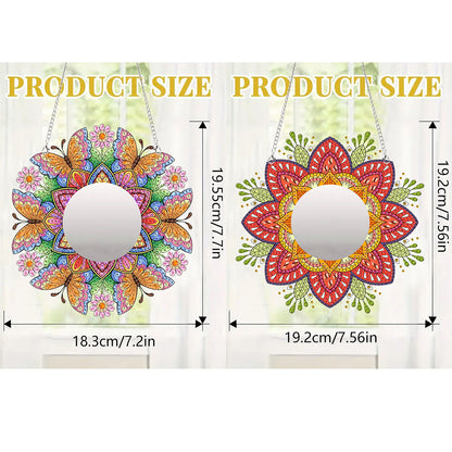 2D Flat DIY Diamond Art Mirror Pendant Diamond Painting Set Wall Door Decoration