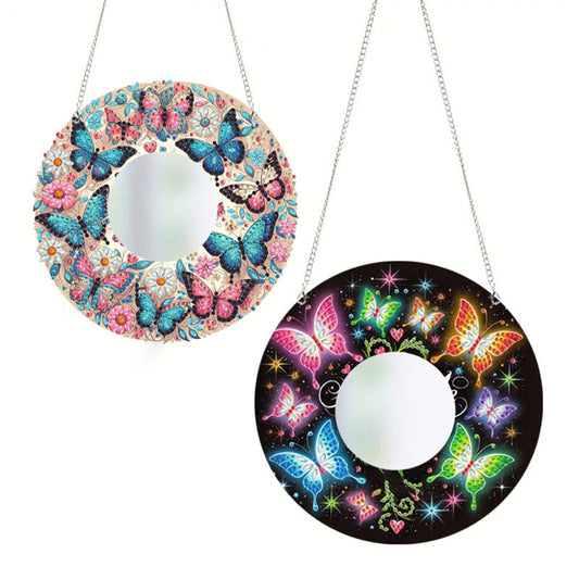 2D Flat DIY Diamond Art Mirror Pendant Diamond Painting Set Wall Door Decoration