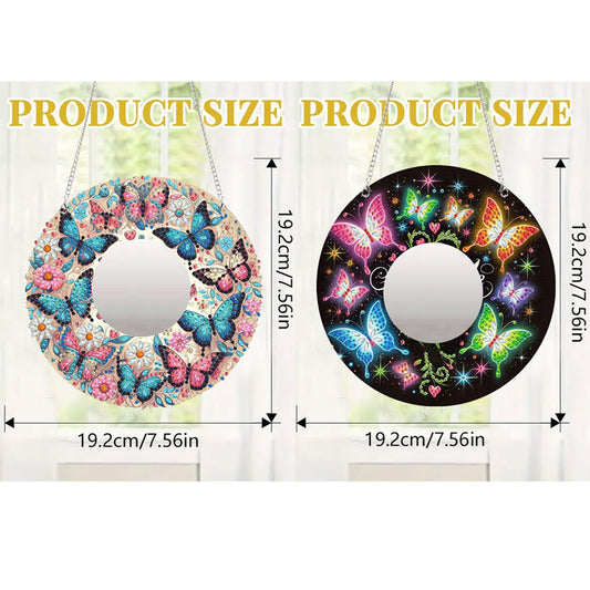 2D Flat DIY Diamond Art Mirror Pendant Diamond Painting Set Wall Door Decoration